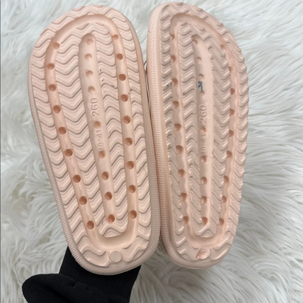 Smiley Face Beige Slides - Picture 4 of 5